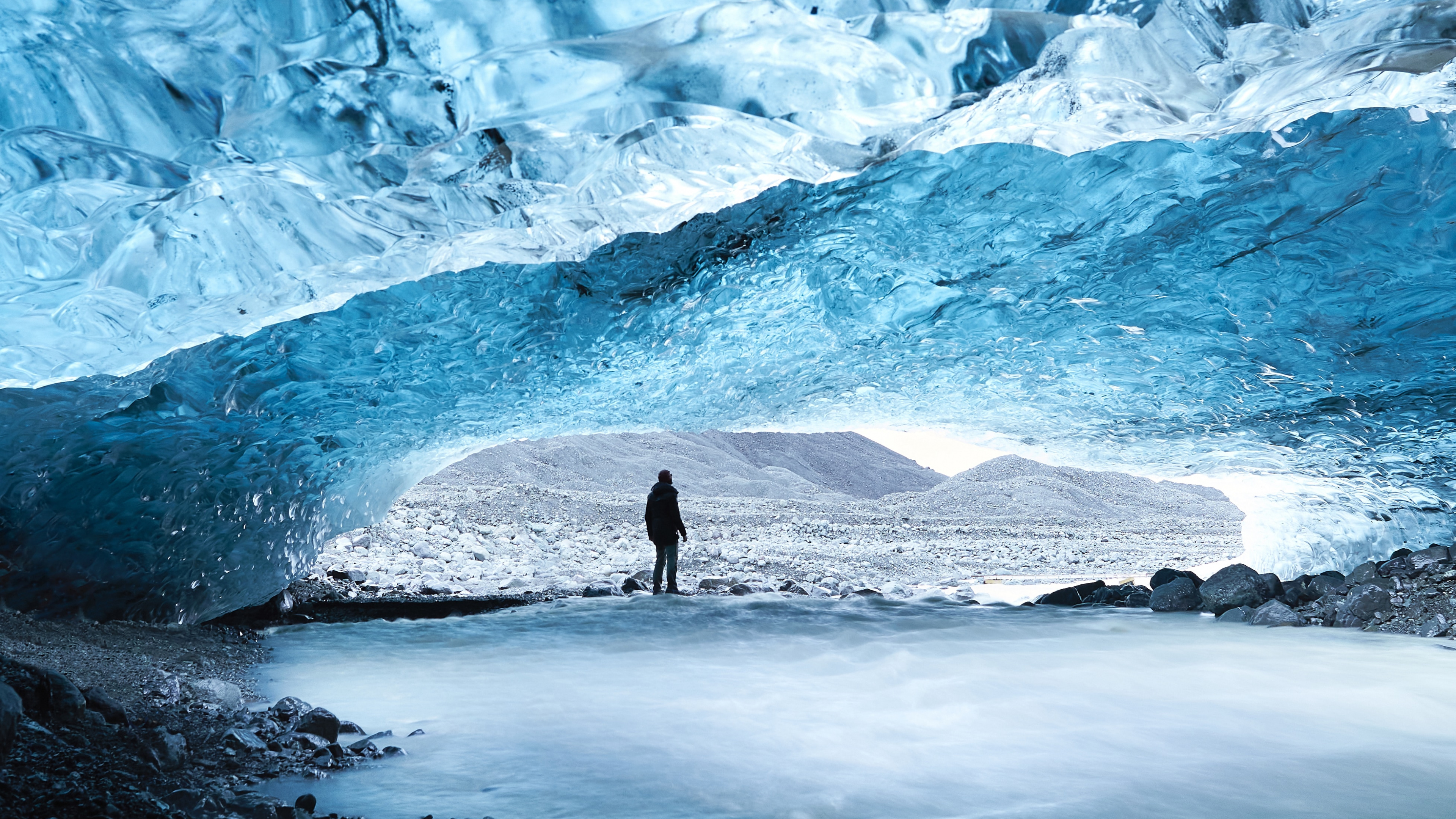冰洞, 冰山, 性质, 冰川, 北极 壁纸 3840x2160 允许
