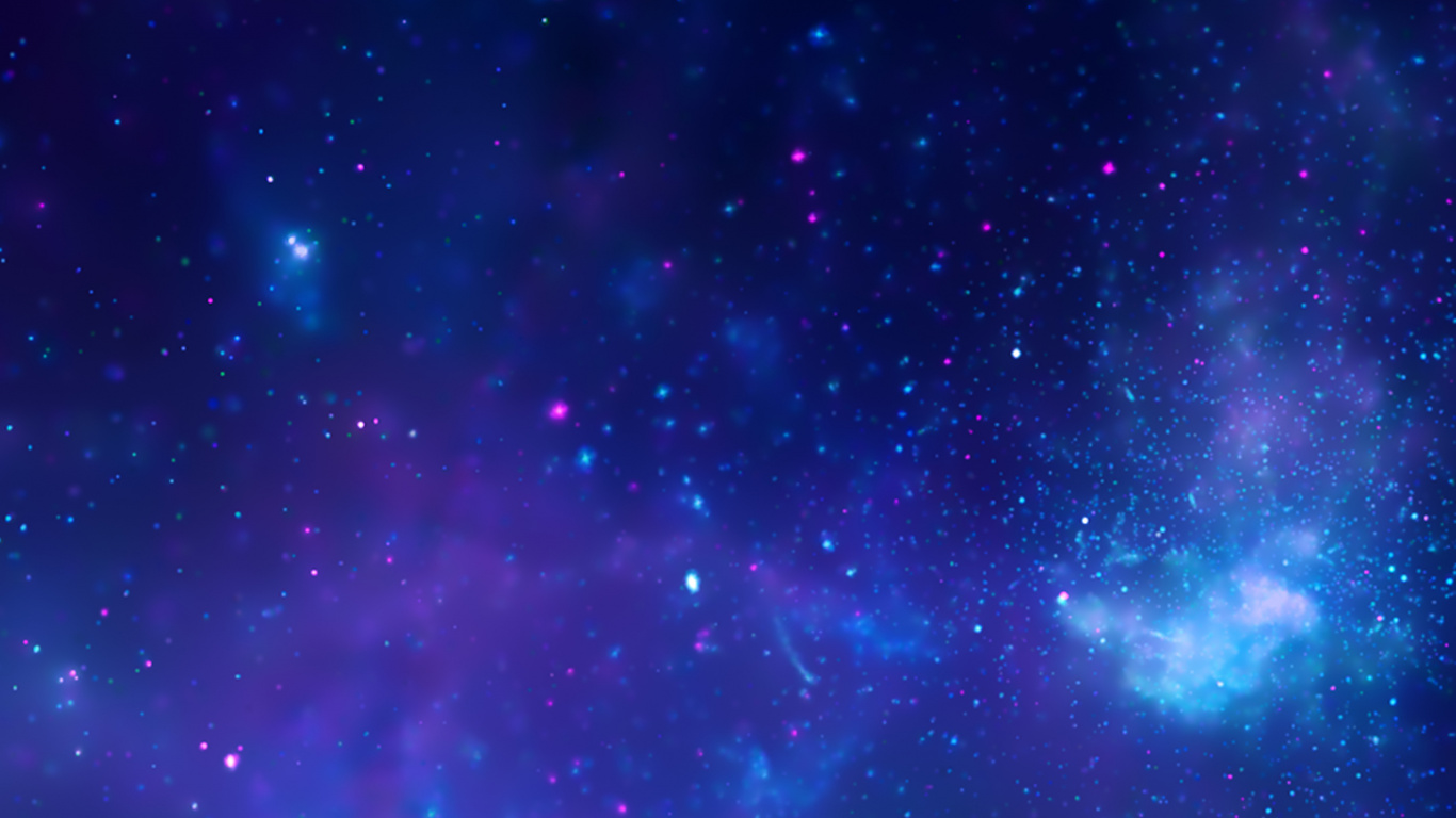 Lila Und Blaue Sternennacht. Wallpaper in 1366x768 Resolution