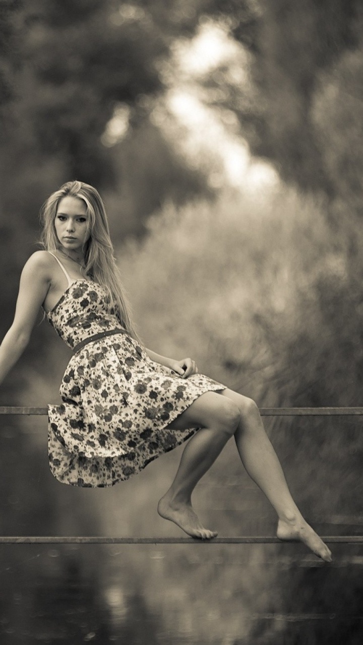 Black and White, Monochrome, Beauty, Blond, Monochrome Photography. Wallpaper in 720x1280 Resolution