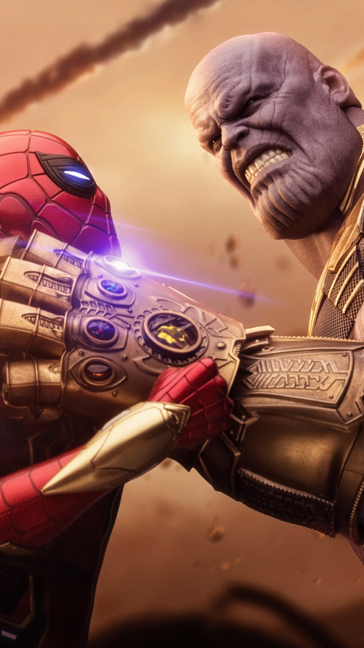 Infinity War Thanos Spider Man, Avengers Infinity-Krieg, Thanos, Spider-man, Iron Man. Wallpaper in 750x1334 Resolution