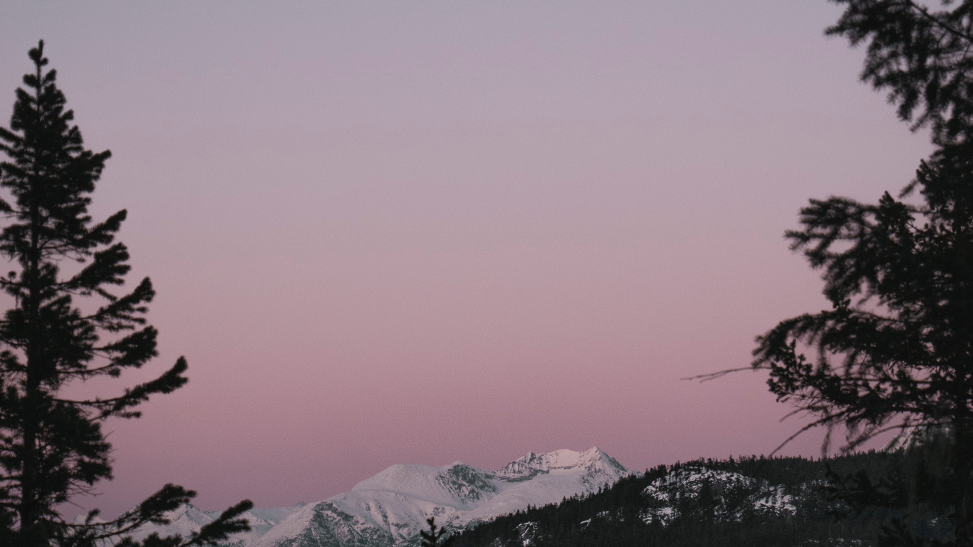 天空, 日落, 荒野, 山站, 晚上 壁纸 1366x768 允许