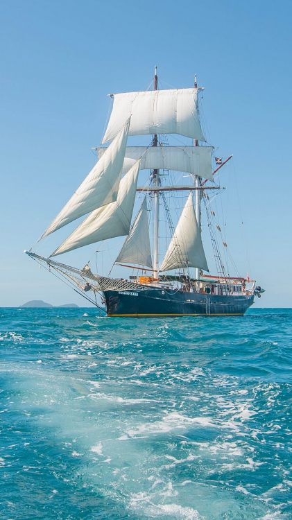 White and Brown Sail Boat on Blue Sea During Daytime. Wallpaper in 1080x1920 Resolution