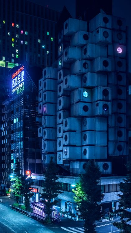 建筑, 艺术, 酒店, 光, 塔块 壁纸 1800x3200 允许