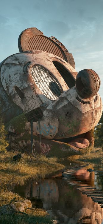 鬼城, 游乐园, 迪士尼公司, 艺术, 雕塑 壁纸 1205x2609 允许