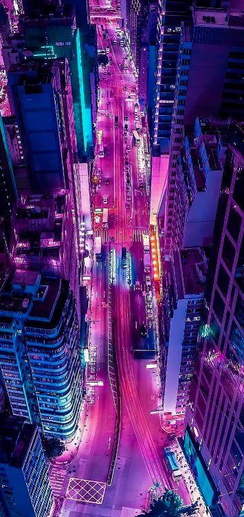 美学, 紫色的, 光, 塔块, 电力 壁纸 1422x3000 允许