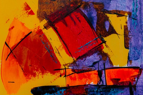 Image red yellow and blue abstract painting