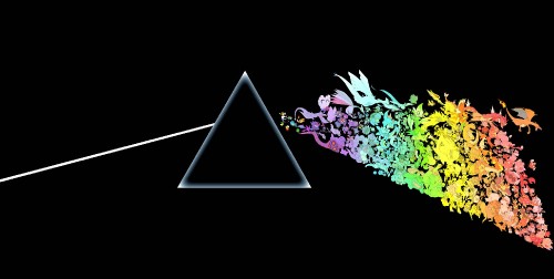 Image The Dark Side of the Moon, Pink Floyd, graphic design, triangle, graphics