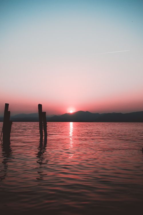 日落, 地平线, 日出, 人体内的水, 余辉 壁纸 4409x6613 允许