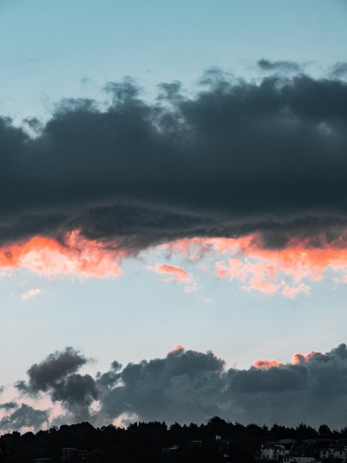 Image sunset, cumulus, cloud, horizon, atmosphere