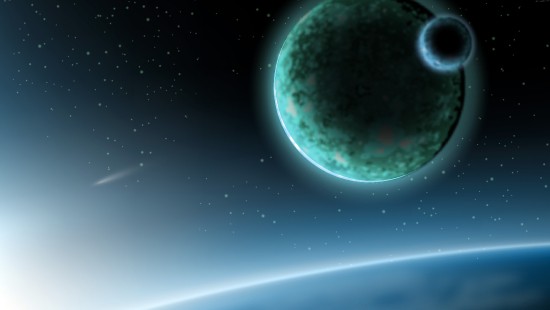 Image white moon in the dark