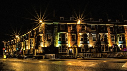 Image brown concrete building during night time