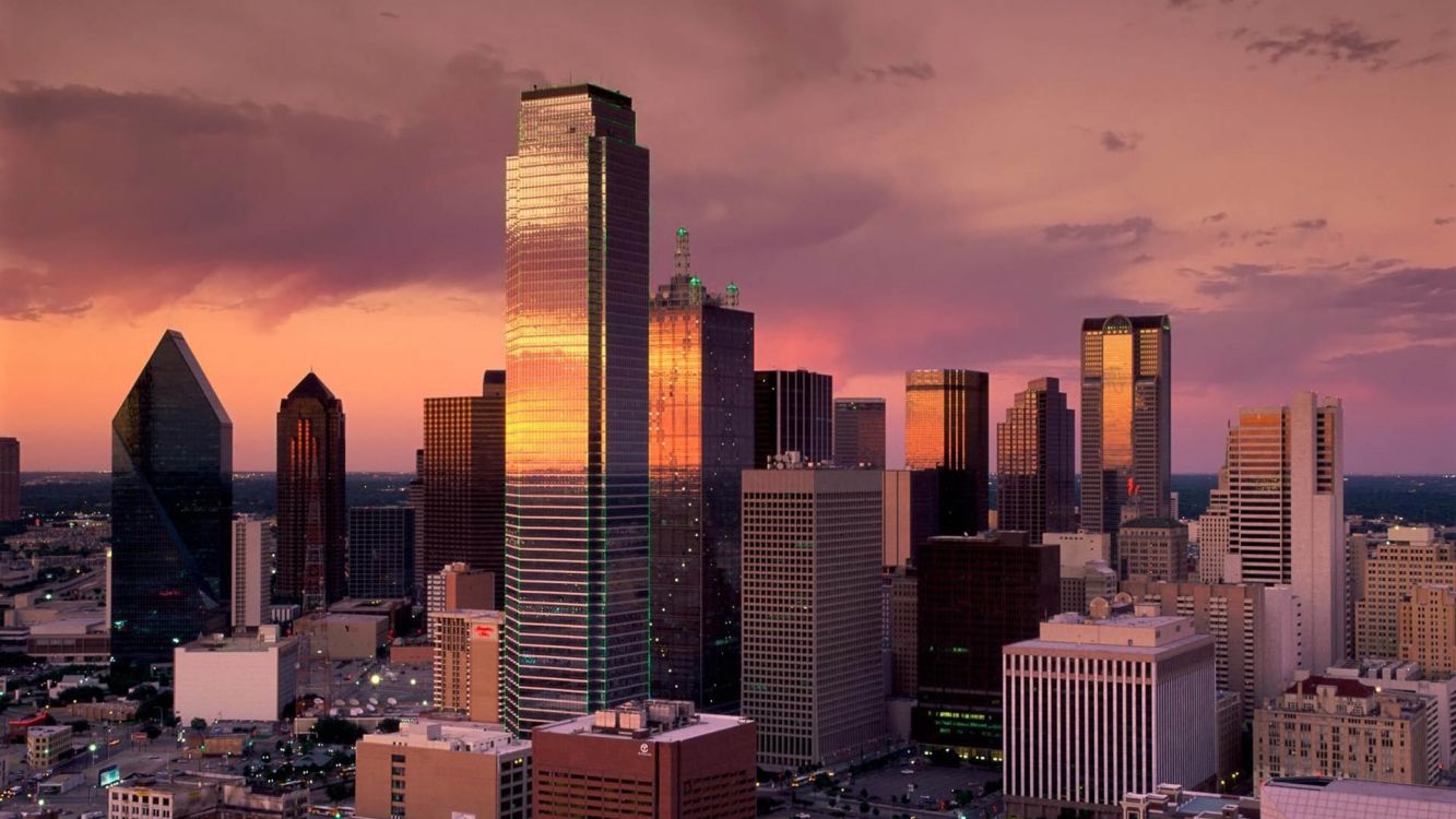 high rise buildings during night time