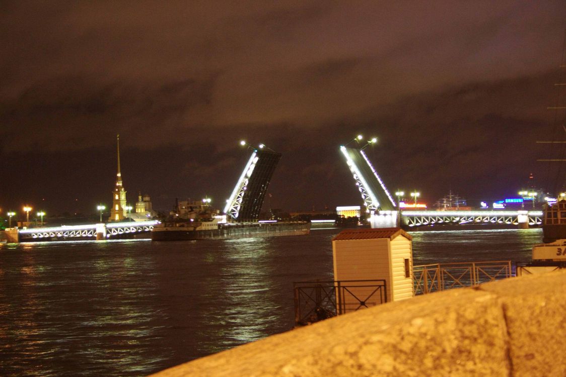 brown and white ship on sea during night time