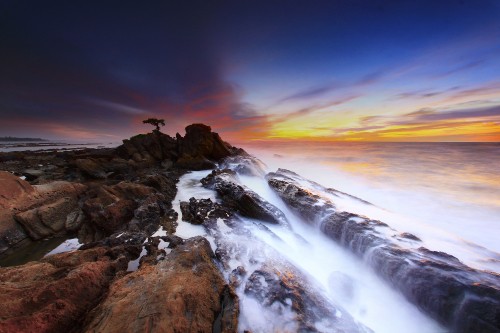 Image long exposure of a landscape, landscape, cloud, water, atmosphere