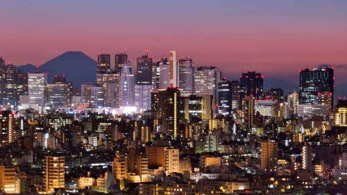 Image city skyline during night time