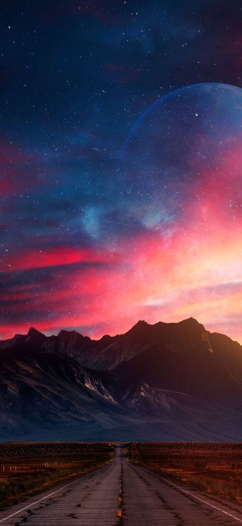 Earth, Cloud, Atmosphere, Mountain, Natural Landscape. Wallpaper in 1080x2340 Resolution