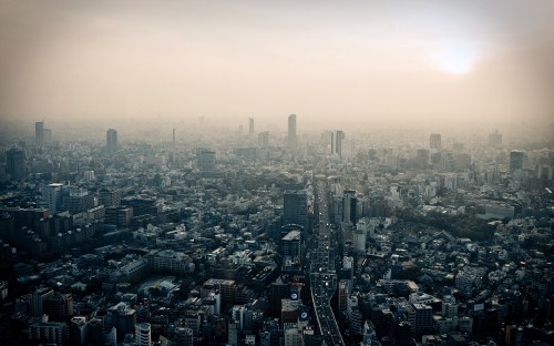 Image aerial view of city buildings during daytime