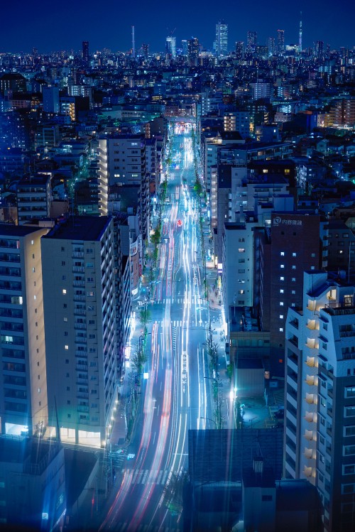 Image high rise buildings during night time