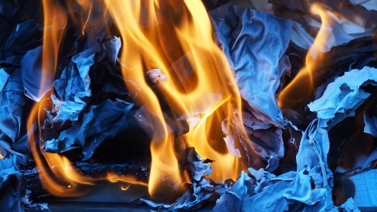 Image blue and yellow flame illustration