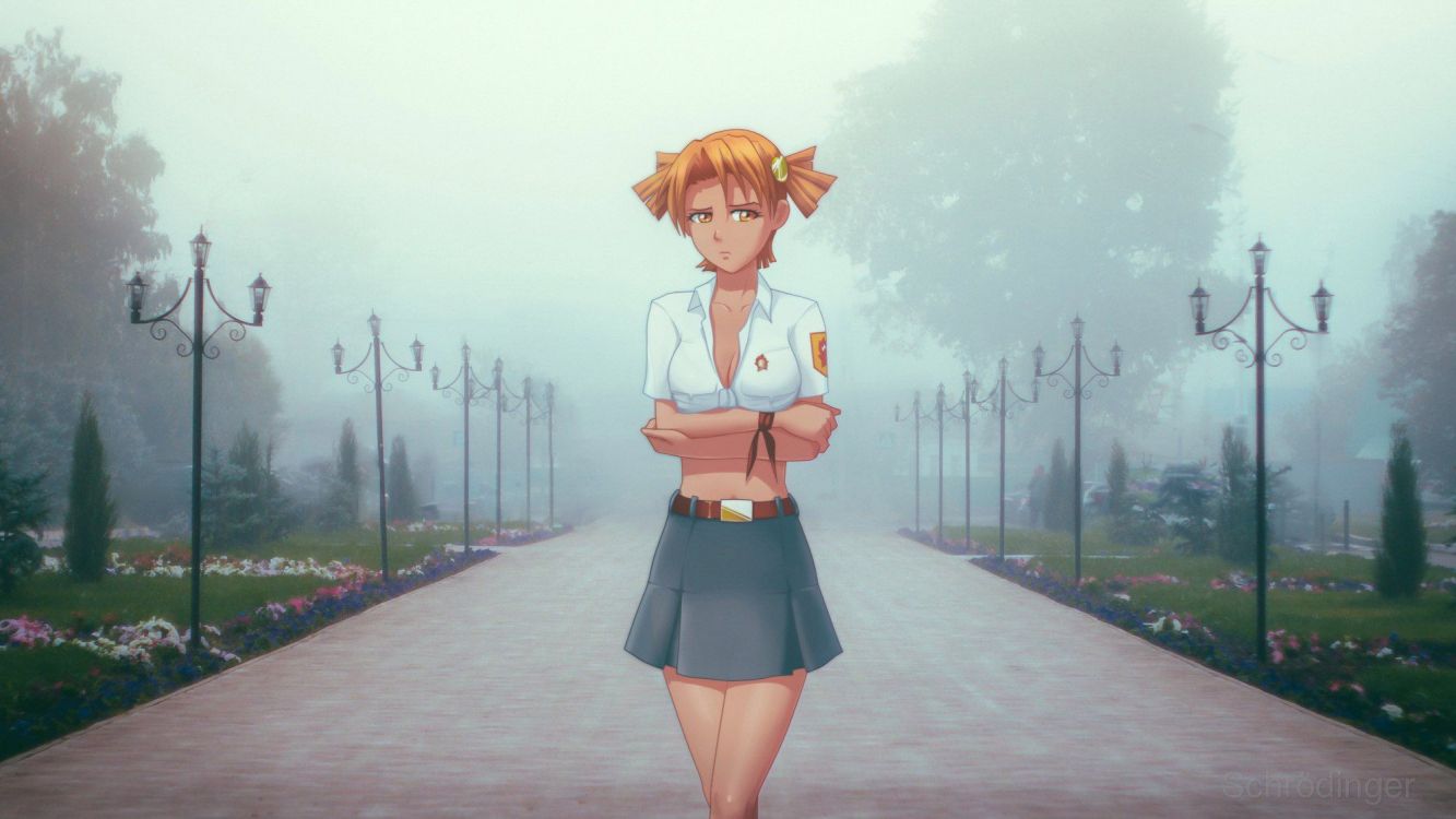 Personaje de Anime Femenino de Pelo Castaño. Wallpaper in 2000x1125 Resolution