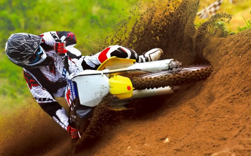 Image man riding motocross dirt bike