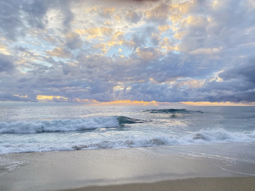 sea, water, cloud, afterglow, natural environment