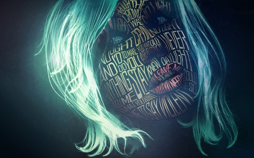 Image typography, art, graphics, portrait, fractal art