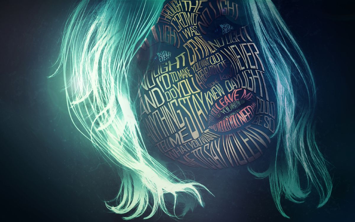 typography, art, graphics, portrait, fractal art