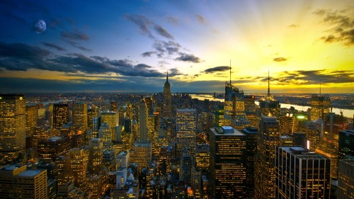 Image city skyline under blue sky during daytime