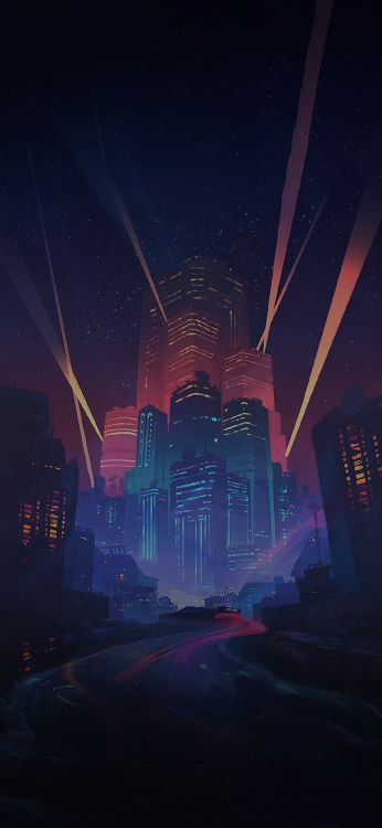 Paisaje Urbano, Edificio, Torre, Ambiente, Morado. Wallpaper in 1125x2436 Resolution