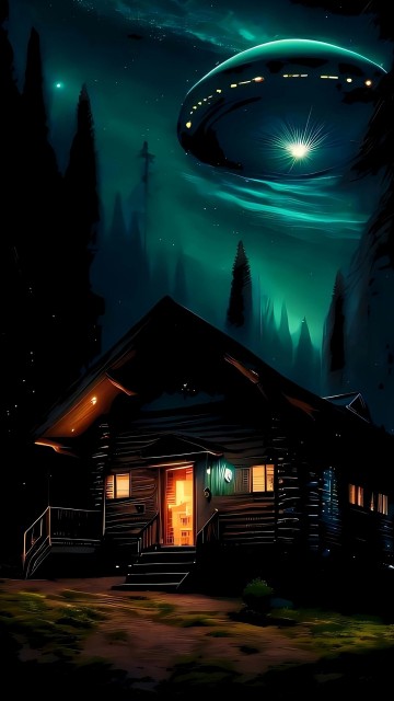 Image night, extraterrestrial life, TikTok, cottage m, house