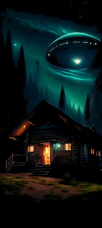 Nuit, la Vie Extraterrestre, TIC Tac, Chalet m, Conception. Wallpaper in 1080x2400 Resolution