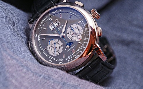 Image silver and black chronograph watch