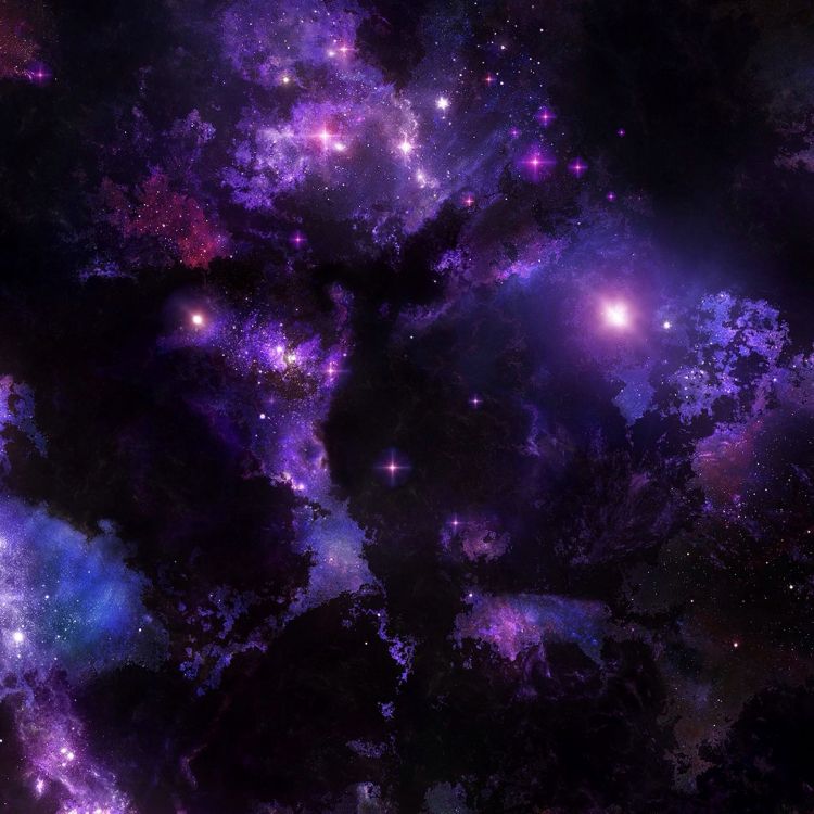 Illustration de Galaxie Violette et Noire. Wallpaper in 2048x2048 Resolution