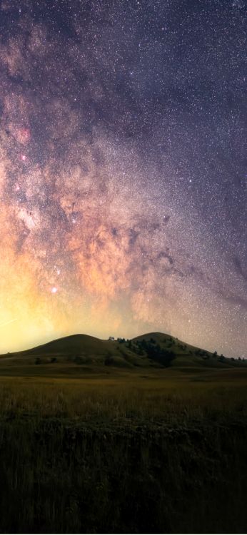 Milky Way, Cloud, Atmosphere, Natural Landscape, Plant. Wallpaper in 1356x2934 Resolution