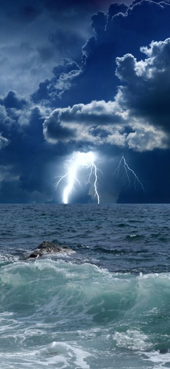 壁画, 闪电, 气氛, 生态区, 雷雨 壁纸 1080x2340 允许