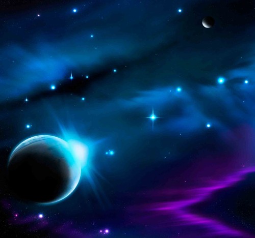 Image purple and blue galaxy illustration