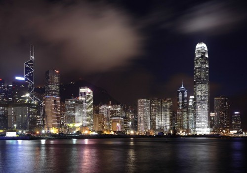 Image city skyline during night time