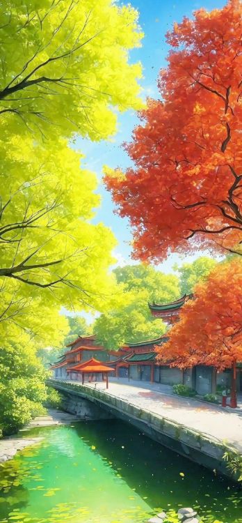 枫叶, 自然景观, 性质, 绿色的, 自然环境 壁纸 736x1584 允许