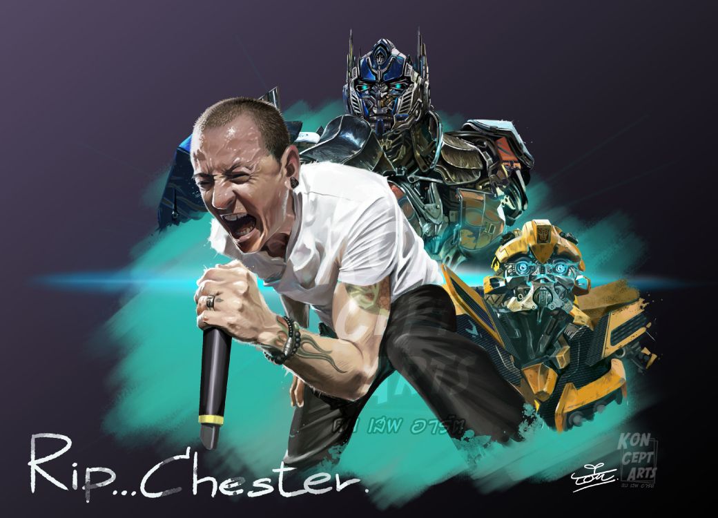 Chester Bennington, Linkin Park, Leistung, Chester Bennington Kunst, Musik. Wallpaper in 3580x2580 Resolution