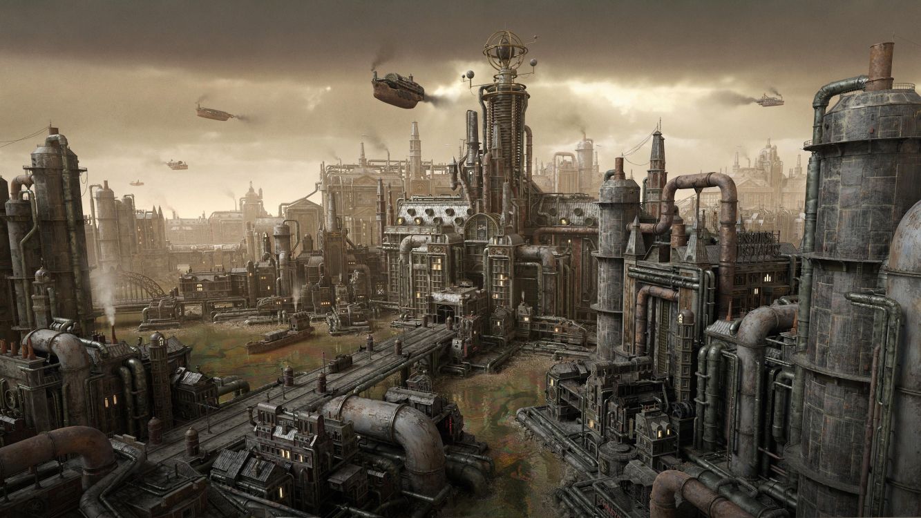 Art Punk Diesel, Dieselpunk, Steampunk, Art, Kitbash3d. Wallpaper in 3840x2160 Resolution