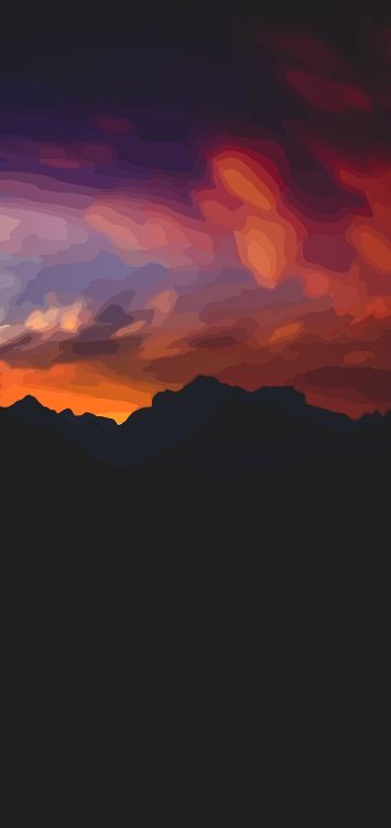 Cloud, Atmosphäre, Natur, Afterglow, Naturlandschaft. Wallpaper in 1374x2900 Resolution