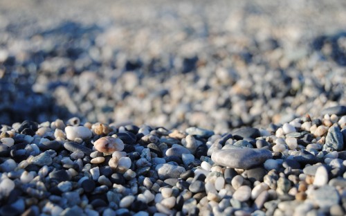 Image gray and black pebbles on the beach