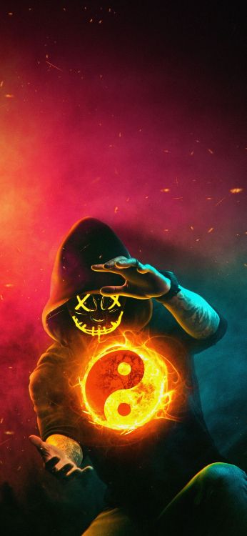 Hacker-Hintergrundbild, Licht, Cucurbita, Calabaza, Kreative Kunst. Wallpaper in 1407x3045 Resolution