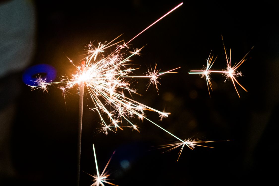 sparkler, fireworks, light, night, lighting