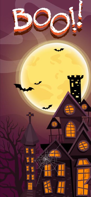 Halloween, Orange, Affiche, Illustration, Invitation. Wallpaper in 1080x2340 Resolution