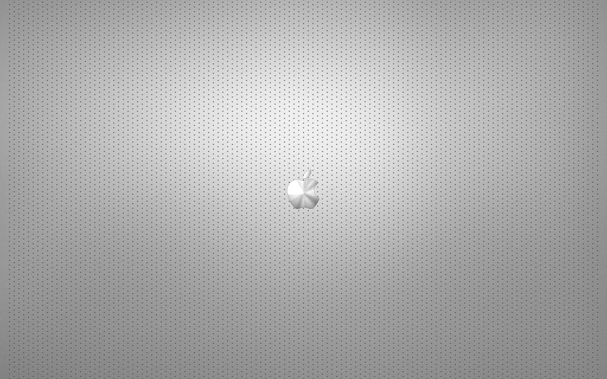 Weißes Apfellogo Auf Grauem Textil. Wallpaper in 2560x1600 Resolution