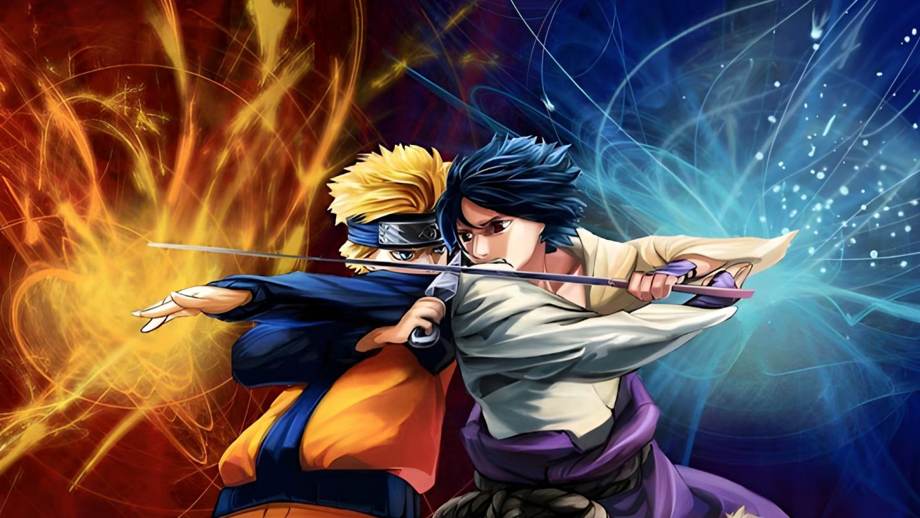 Anime, Naruto, Naruto Shippuden, Naruto Sasuke Zusammenstoß, Sasuke Uchiha. Wallpaper in 2133x1200 Resolution