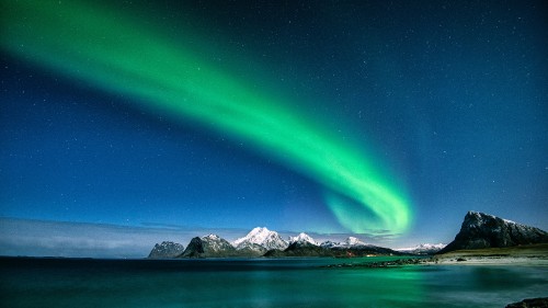 Image Northern Lights, aurora, water, atmosphere, green