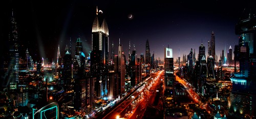 Image city buildings during night time